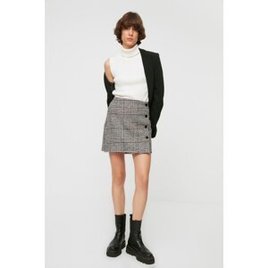 Trendyol Anthracite Button Detailed Skirt