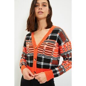 Trendyol Orange Jacquard Knitwear Cardigan