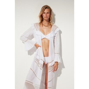 Trendyol Kimono & Caftan - White - Relaxed fit