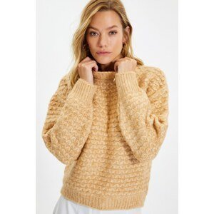 Trendyol Camel Knitted Detailed Knitwear Sweater