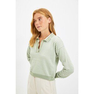 Trendyol Mint Polo Collar Knitwear Sweater