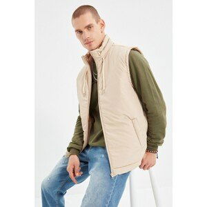 Trendyol Stone Men's Standing Collar Zippered Vest