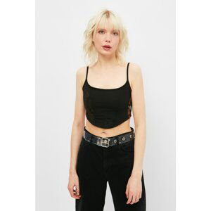 Trendyol Black Printed Crop Knitted Singlet