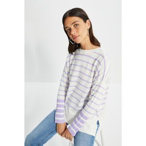 Trendyol Ecru Striped Knitwear Sweater