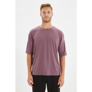 Trendyol Light Purple Basic Men's Crew Neck Oversize Short Sleeve T-Shirt