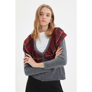 Trendyol Anthracite Frill Detailed Knitwear Cardigan