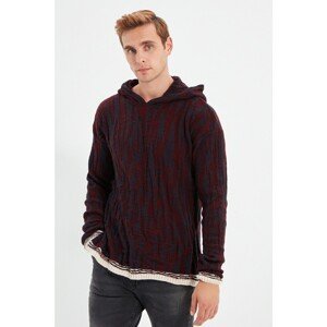 Trendyol Claret Red Men Regular Hooded Knitwear Sweater
