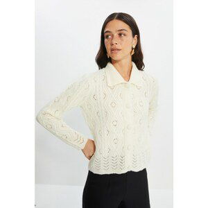 Trendyol Ecru Collar Detailed Knitwear Cardigan