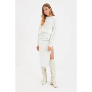 Trendyol Ecru Frilly Knitwear Sweater