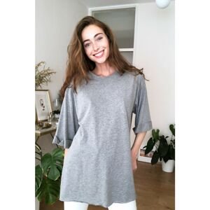 Trendyol Gray Double Sleeve Boyfriend Knitted T-Shirt