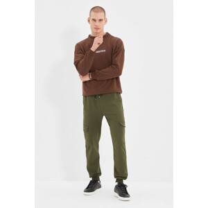 Trendyol Green Men's Waist and Leg Elastic Pocket New Sweatpants