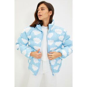 Trendyol Blue Cloud Pattern Oversize Down Jacket