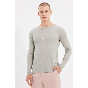 Trendyol Gray Men's Long Sleeve T-Shirt