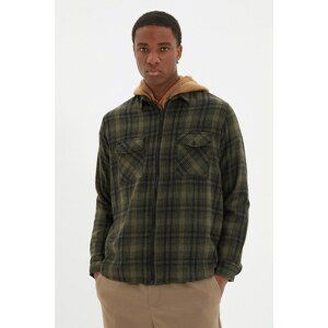 Trendyol Khaki Men's Plaid 2 Pockets Regular Shirt