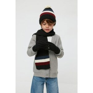 Trendyol Claret Red Color Block Boy Kid Scarf Beanie Glove Set