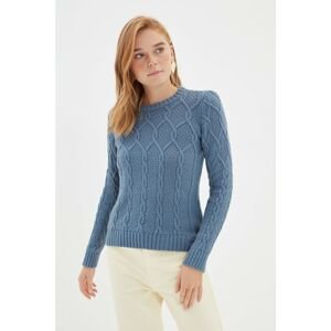Trendyol Indigo Knitted Detailed Knitwear Sweater
