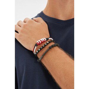 Trendyol Black-Multicolor Men's 3-Piece Bracelet