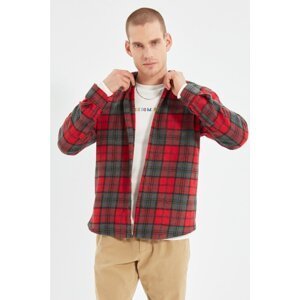 Trendyol Red Men Regular Fit Shirt Collar Long Sleeve Lumberjack Plaid Shirt
