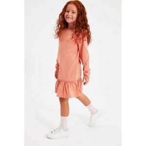 Trendyol Dried Rose Frilly Girl Knitted Dress