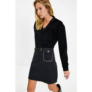 Trendyol Anthracite Belt Skirt