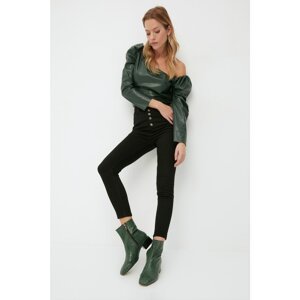 Trendyol Green Crocodile Detailed Women's Boots & Booties