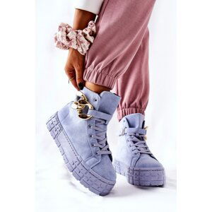 High Sneakers On A Platform Blue Evenia