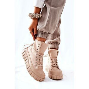 Padded Platform Sneakers Beige Marlow