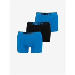 Set of three men's boxers in black and blue Puma - Men's