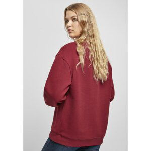 Ladies Organic Oversized Crew Burgundy