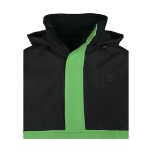 3-Tone Neon Mix Pull Over Jacket Black/Neon Green