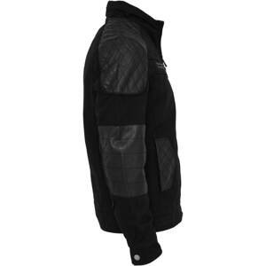Cotton/synthetic leather racing jacket black