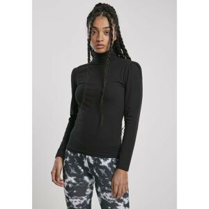 Ladies Puffer Sleeve Turtleneck L/S Black