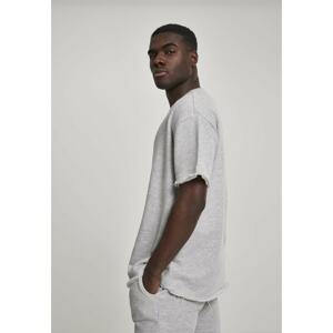 Terry T-shirt with herringbone light gray