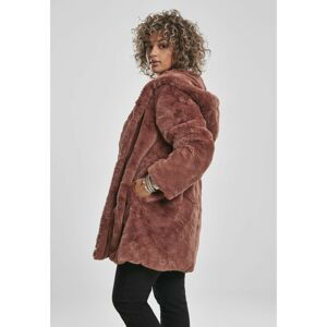 Ladies Hooded Teddy Coat darkrose