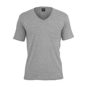 Pocket T-shirt with a V-neck in gray