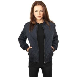 Women's Diamond Duvet Navy Nylon Jacket