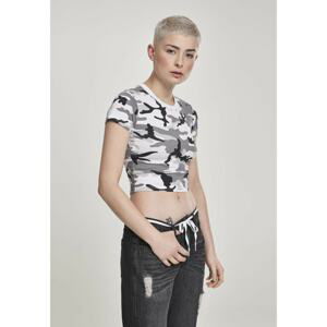 Ladies Stretch Jersey Cropped Tee snow camo