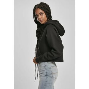 Ladies Oversized Short Raglan Zip Hoody black