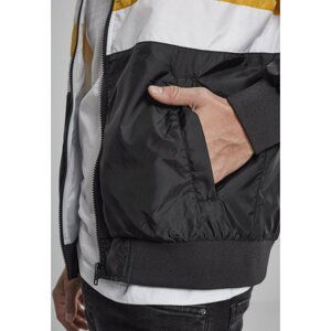 Striped Nylon Jacket black/white/chromeyellow