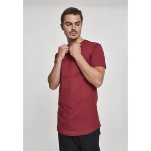 Shaped long t-shirt in burgundy color