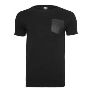 Leather Imitation Pocket Tee blk/blk