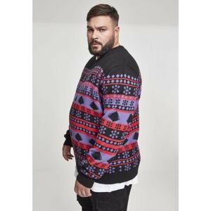 Snowflake Christmas Tree Sweater ultraviolet/black/firered
