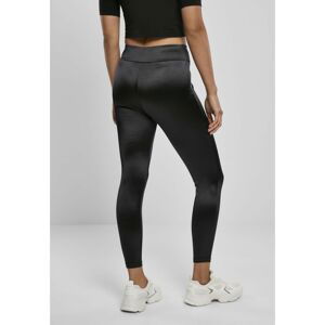 Ladies Shiny High Waist Leggings Black