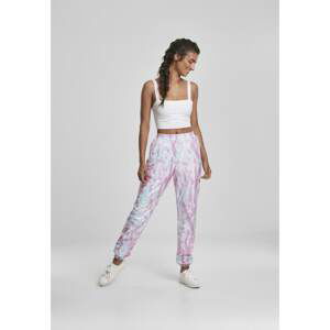 Ladies Tie Dye Track Pants Aquablue/pink