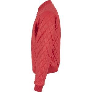 Diamond Quilt Leather Imitation Jacket fire red
