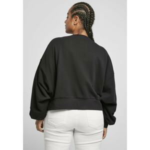 Women's Organic Oversized Short Terry Cardigan Black