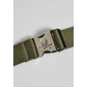 Skull Buckle Belt Dark Olive