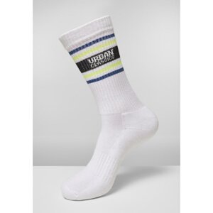 Logo Stripe Socks 4-Pack White+blue+green+neonyellow