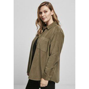 Women's corduroy oversized shirt olive