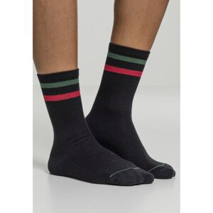 3-Tone College Socks 2 Pack black/green/red